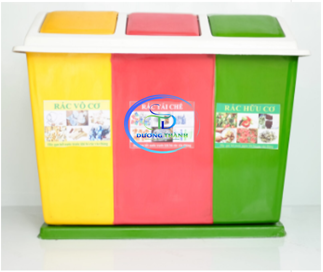 thùng rác composite 3 ngăn công cộng